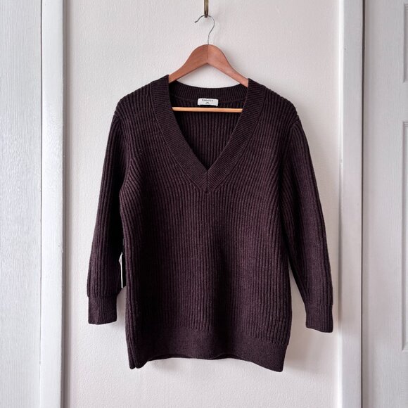 Aritzia Babaton Roger Merino Wool Relaxed V-Neck Sweater - Picture 2 of 6